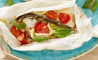 Italiaanse kip met mozzarella, prei en tomaat