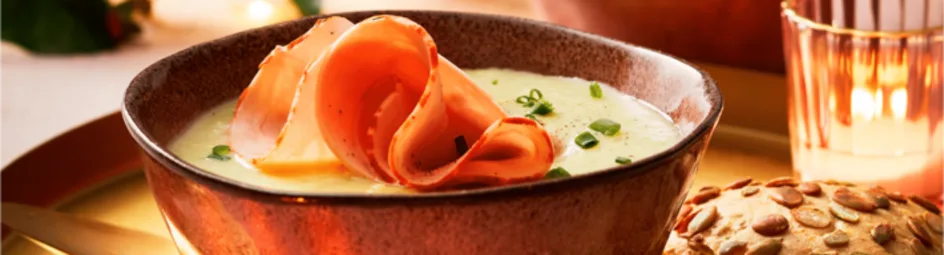 Preisoep met gerookte kip