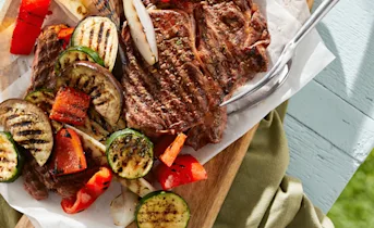 Ribroast met gegrilde groente