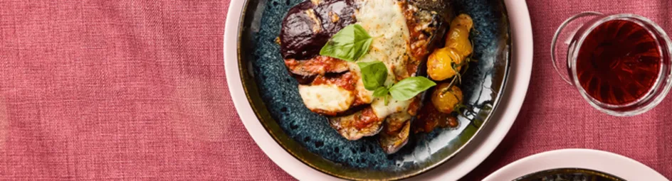 Aubergines uit de oven met mozzarella