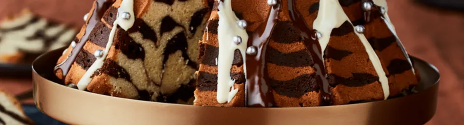 Zebracake met chocoladedrip