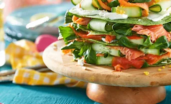 Spinazieflensjes met zalm en mascarpone