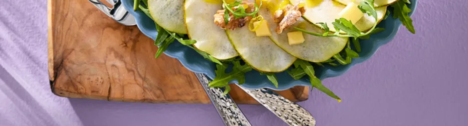 Carpaccio van peer met walnoten