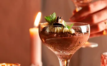 Chocolademousse met pepermuntroom