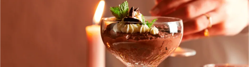 Chocolademousse met pepermuntroom