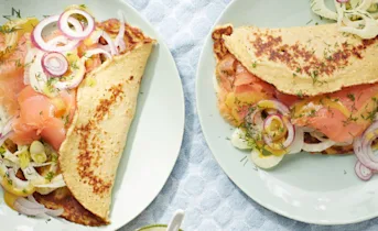 Havermoutwraps met gerookte zalm