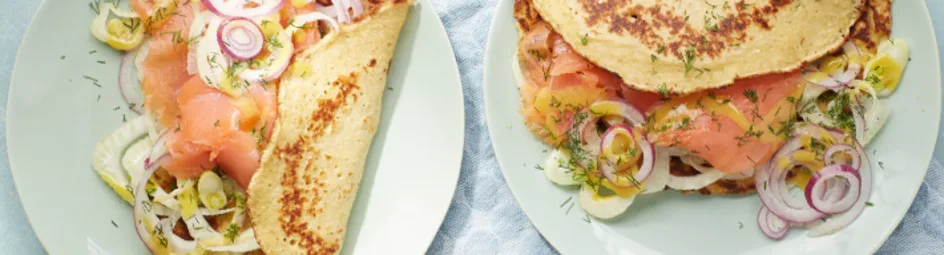 Havermoutwraps met gerookte zalm