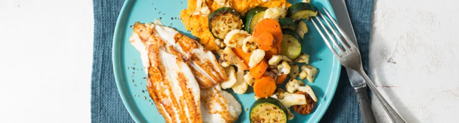 Scholfilet met roerbakgroenten