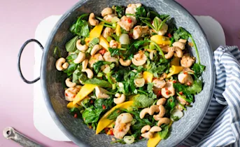 Roerbakkip en spinazie