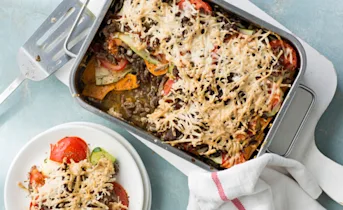 Lasagne van zoete aardappel en courgette