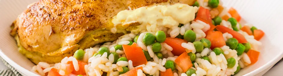 Gevulde kipfilet met risotto