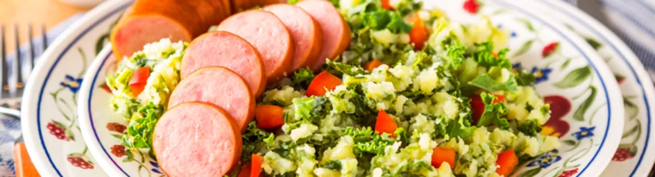 Boerenkoolstamppot met rode paprika