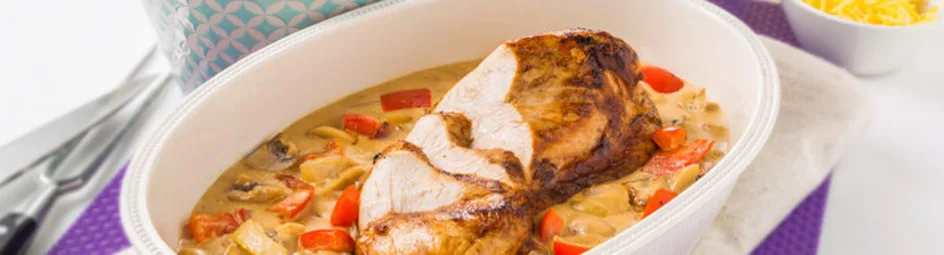 PLUS appétit kalkoenfricandeau met pepersaus