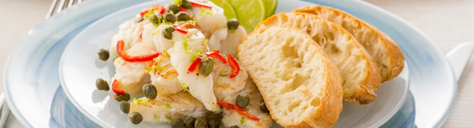 Kabeljauw met limoen en Spaanse peper