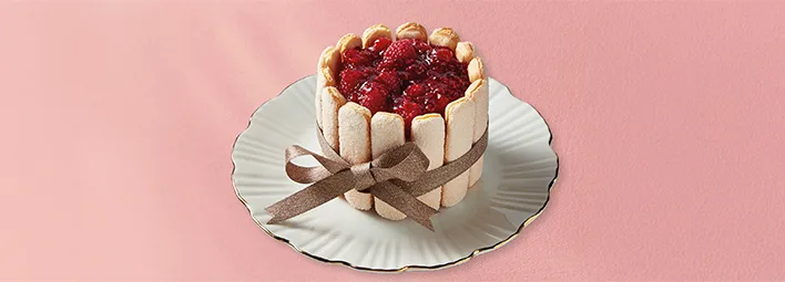 IJs-charlotte met framboos