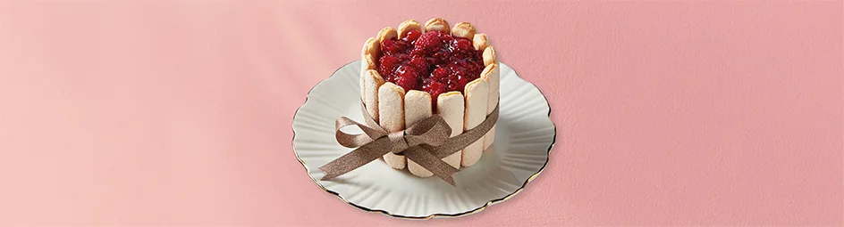 IJs-charlotte met framboos