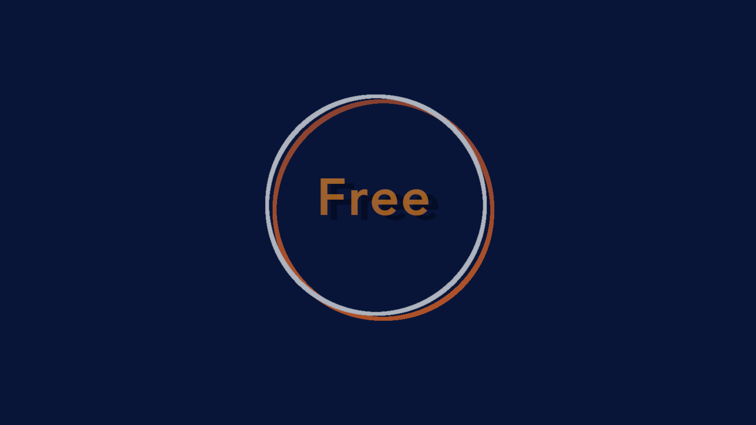 Free appears in two circles with a shadow
