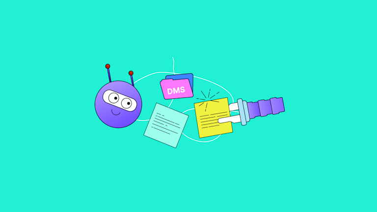 An AI providing support for DMS development by selecting text content