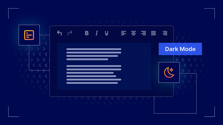 Dark mode in a rich text editor