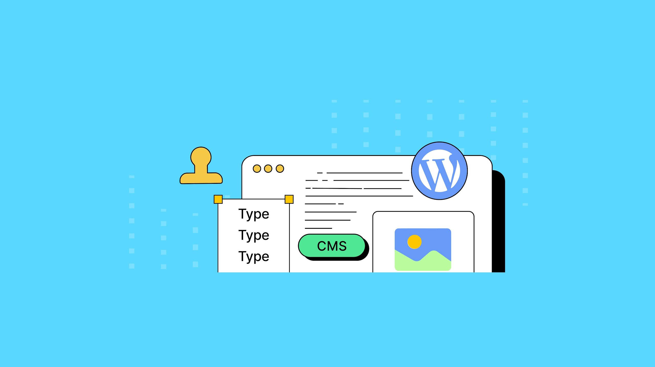 A CMS is constructed with Wordpress references, images, and types that make up the CMS model of content