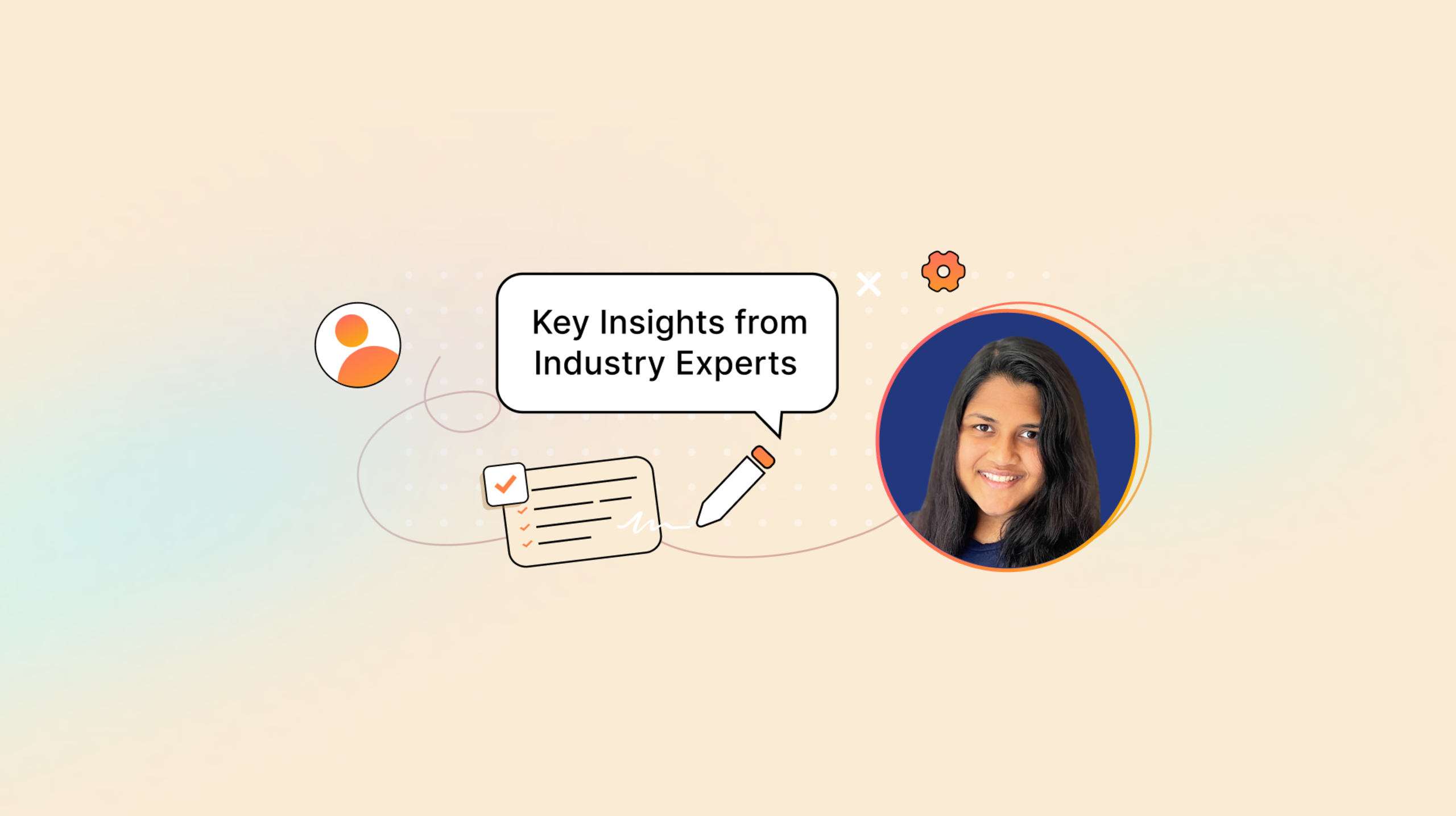 An image of Mrina Sugosh and a speech bubble that says Key Insights from Industry Experts by TinyMCE