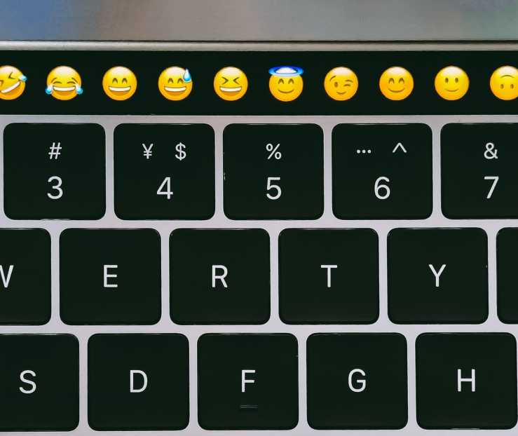 Apple's touch keyboard with emojis