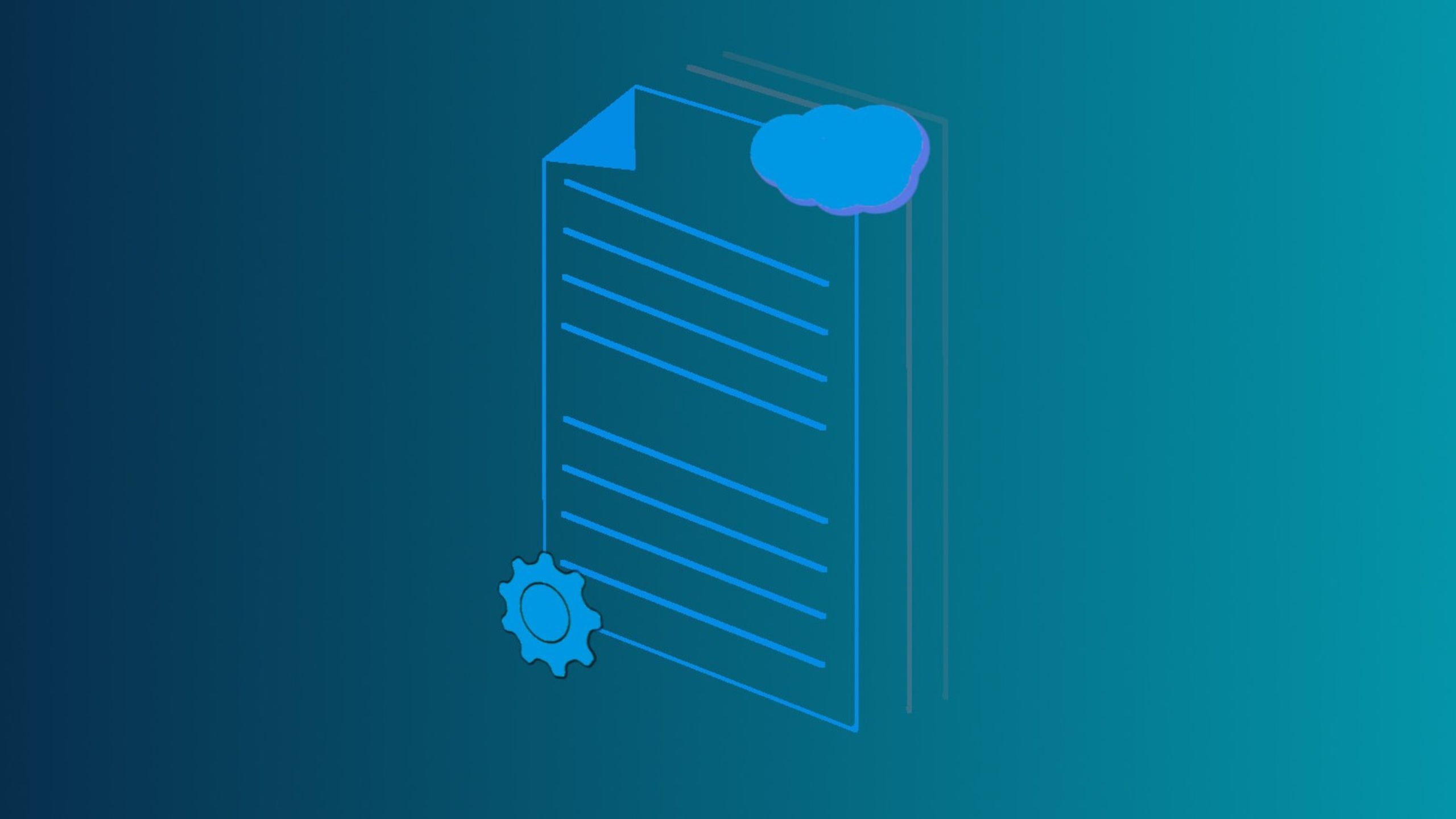 TinyMCE CMS represented as a document with a cloud and gear
