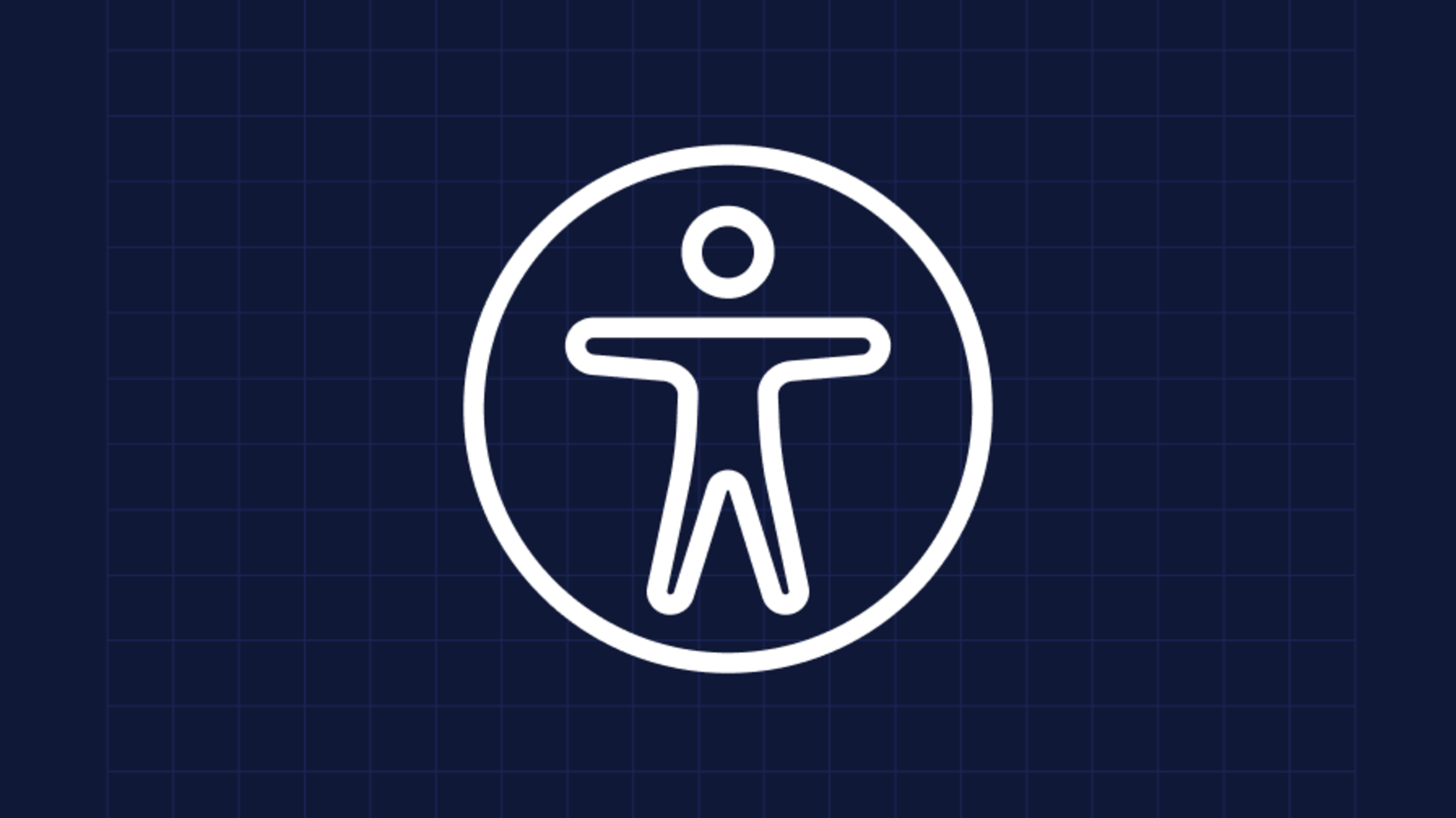 The accessibility icon on a grid background