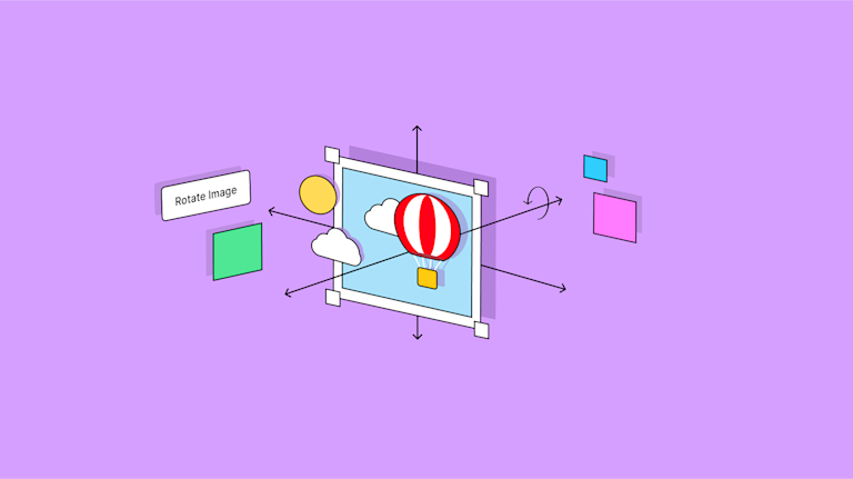 The rotation process shown in isometric view depicting the image rotation process