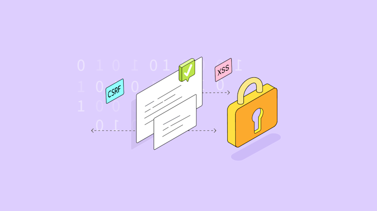 An illustration representing a secure rich text editor, safe from CSRF and XSS injections