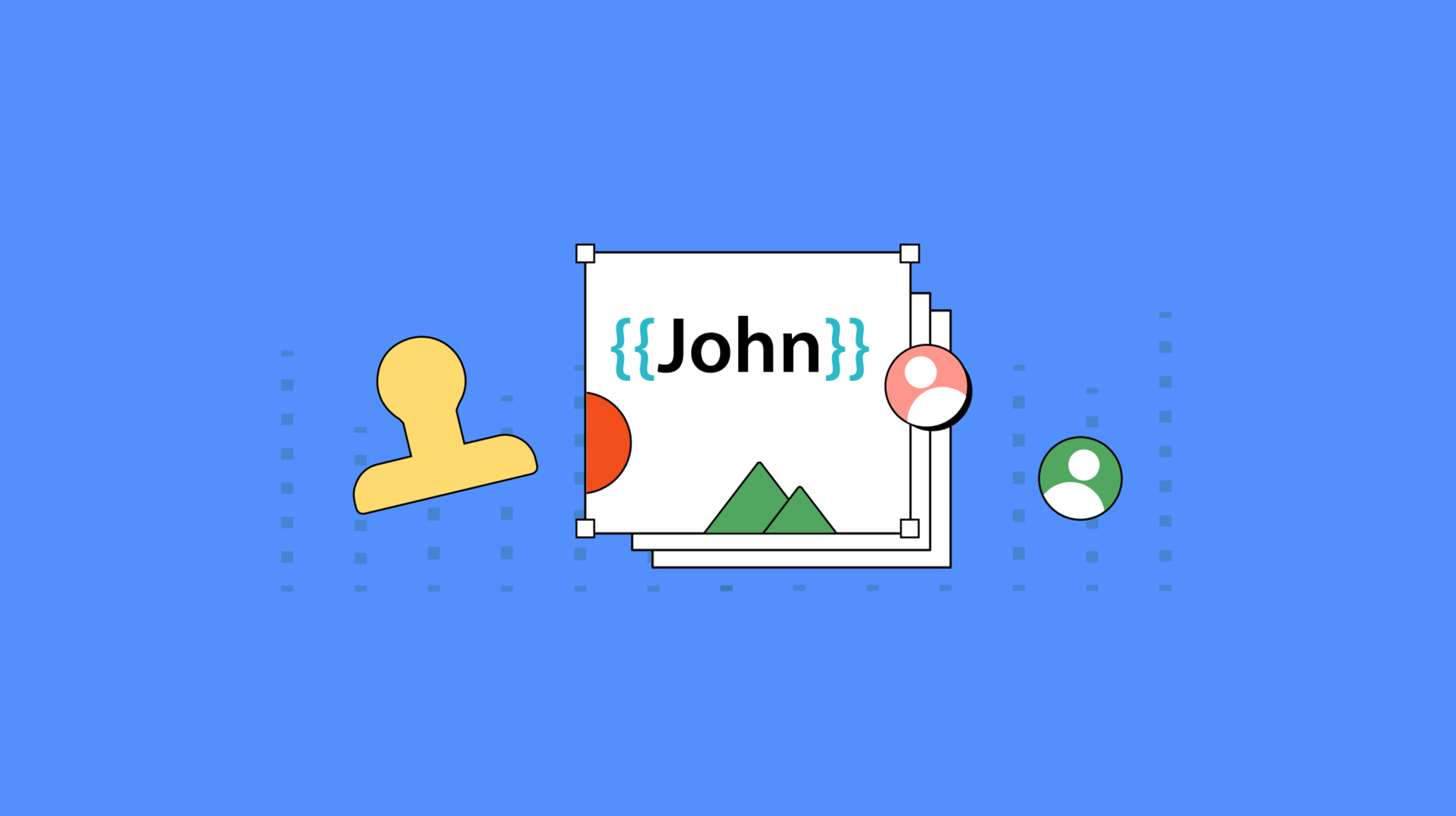 Templates represented by stamps and content snippets