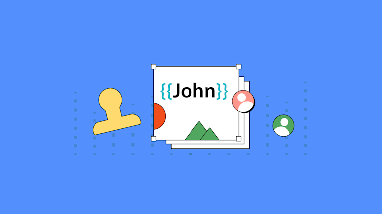 Templates represented by stamps and content snippets