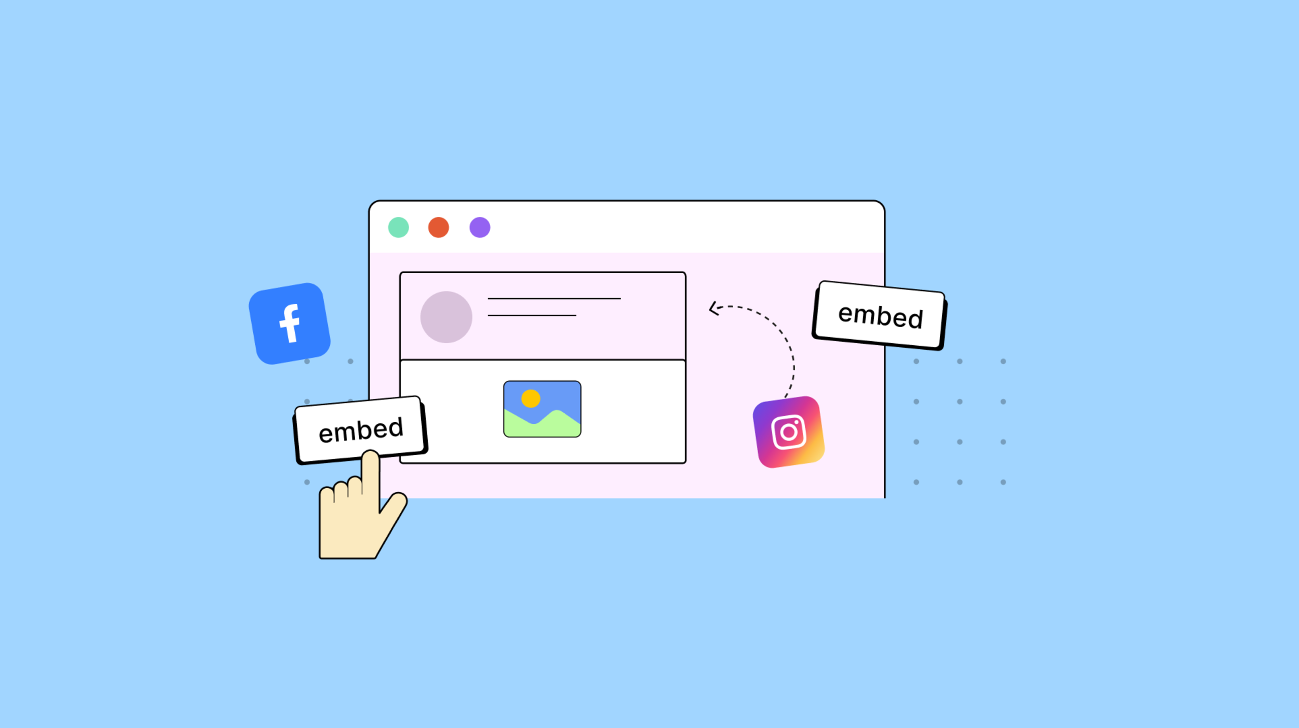 Two characters share embedded content