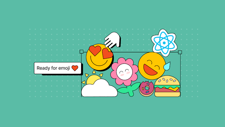 A box filled with emoji that you can select from, supervised by React