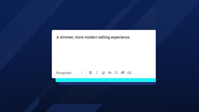 TinyMCE editor with customized skin.