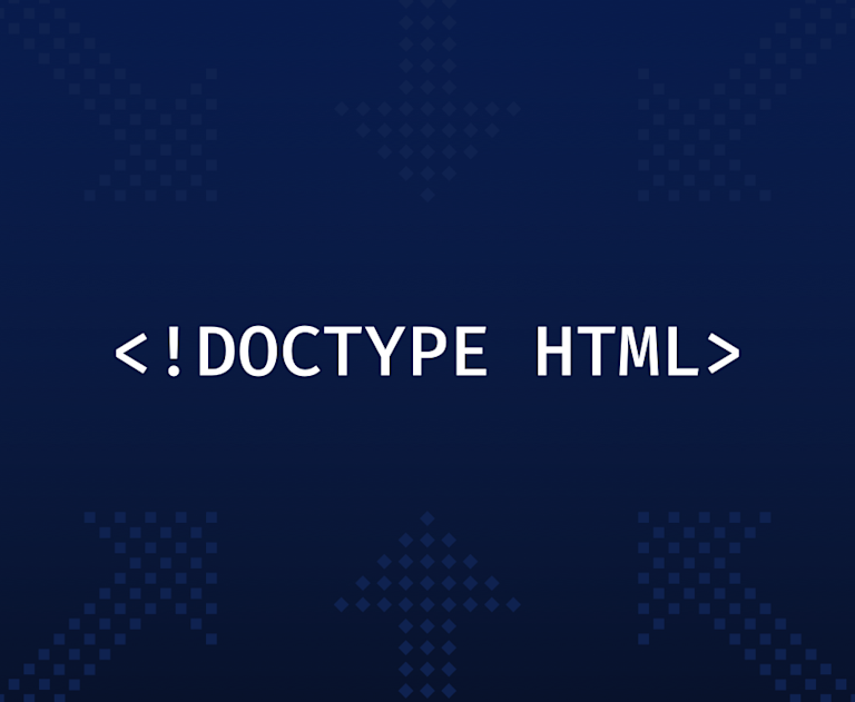 Text that reads "<!DOCTYPE HTML>".