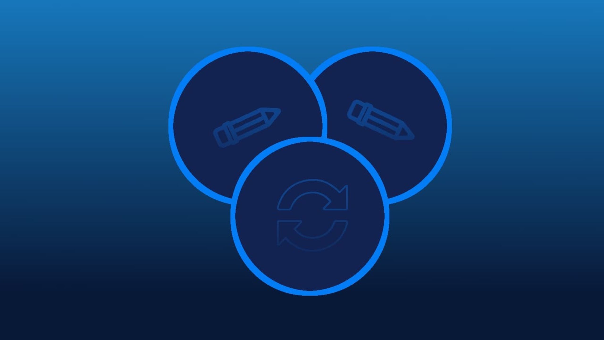 Undo functionality represented by writing and circular arrow symbols