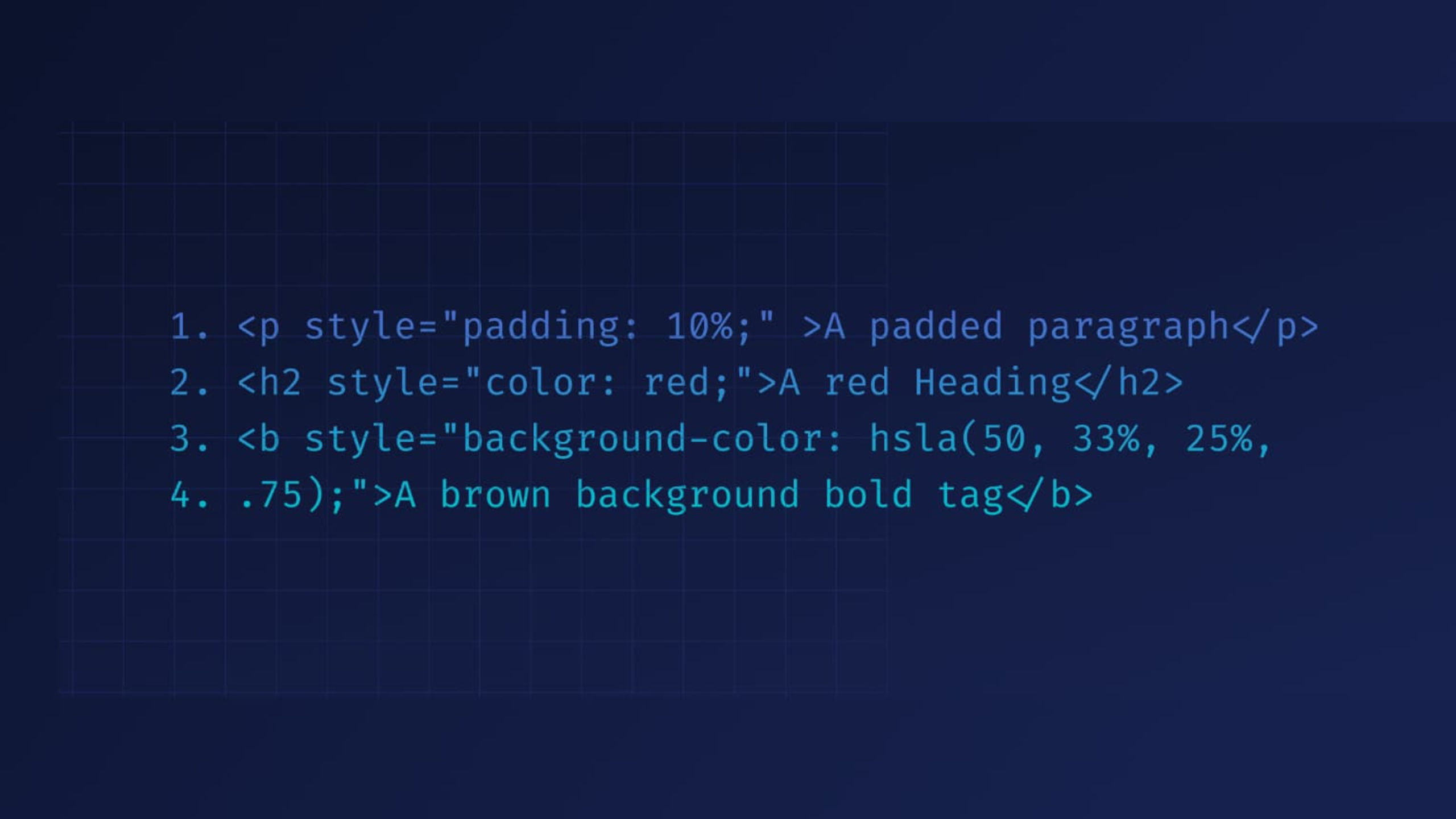 CSS style added inline to a list of HTML tags