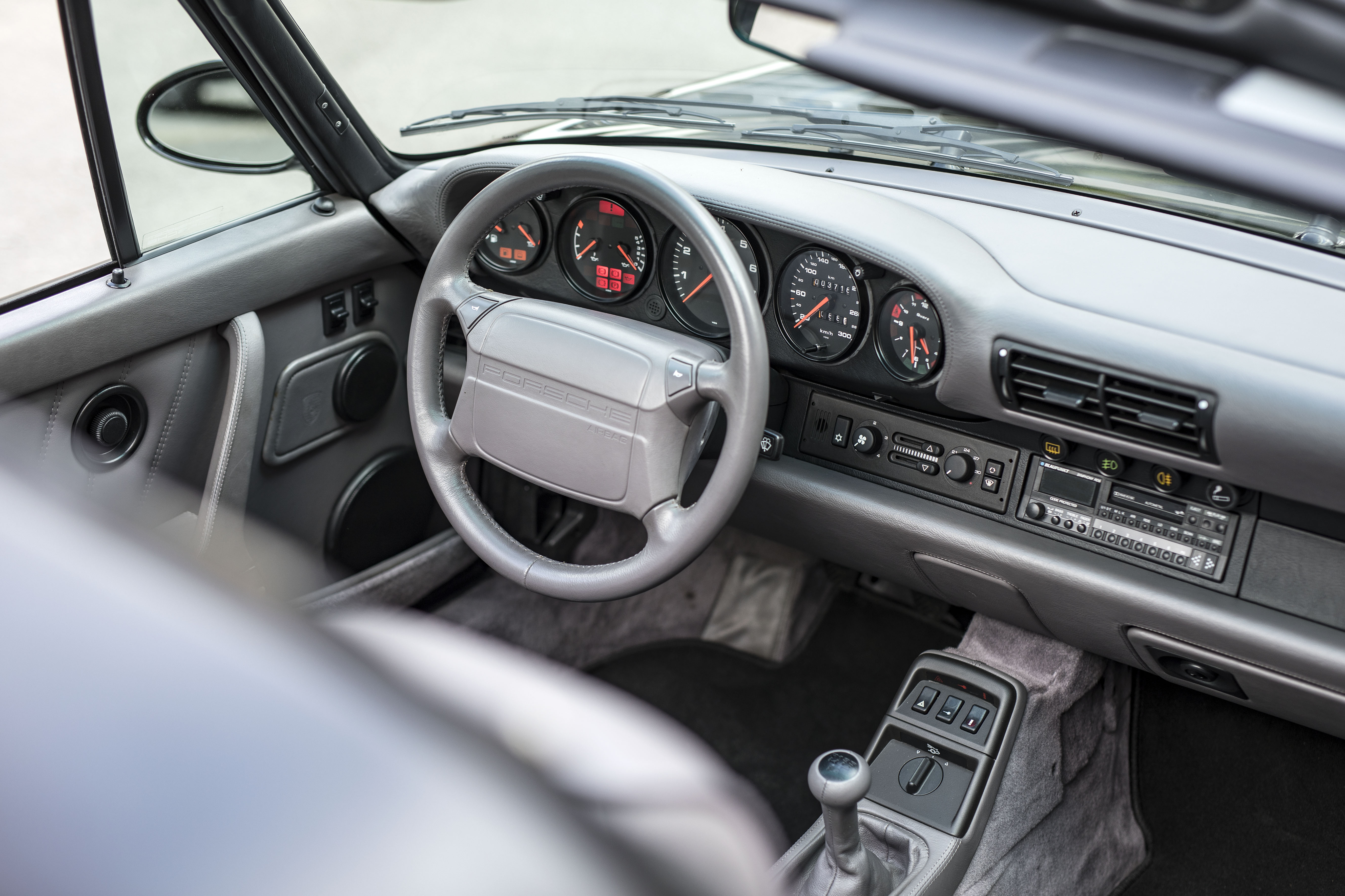 The interior of a Porsche 911 (type 964)