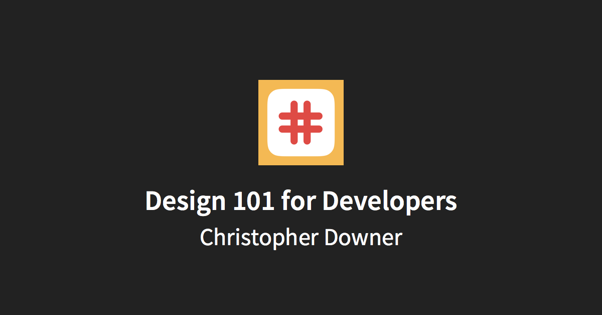 Design 101 for Developers