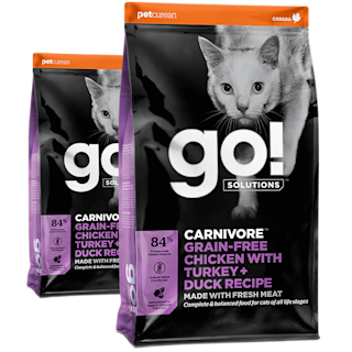 Go! Solutions Carnivore Grain-Free Chicken, Turkey + Duck Recipe for Cats Dry