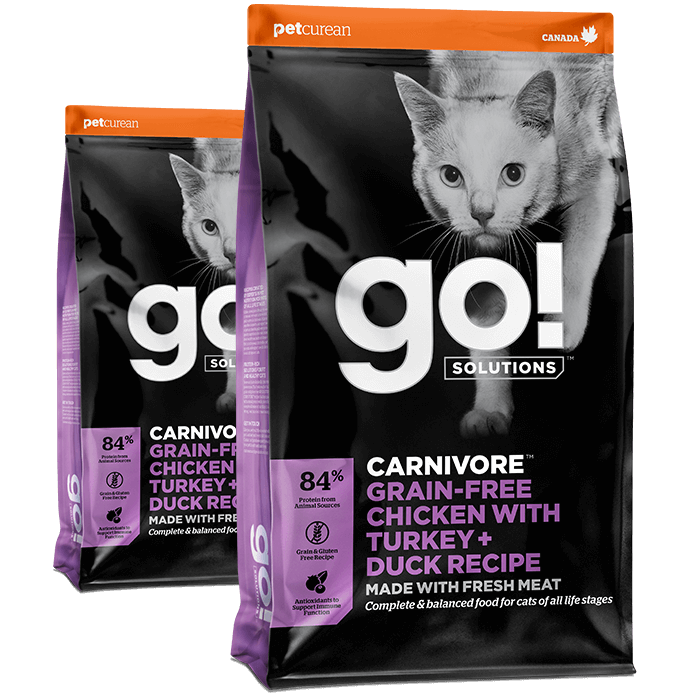 Go! Solutions Carnivore Grain-Free Chicken, Turkey + Duck Recipe for Cats Dry