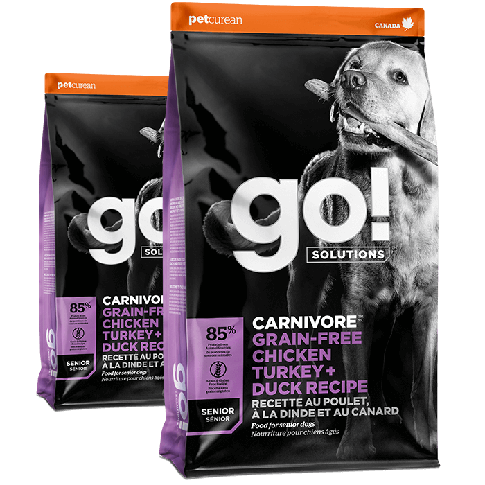Go! Solutions Carnivore Grain-Free Chicken, Turkey + Duck Senior Recipe for Dogs