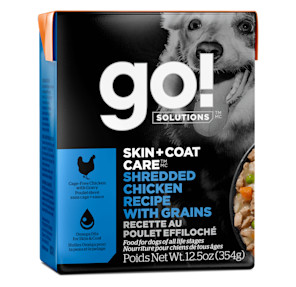Go! Solutions Skin + Coat Care Shredded Chicken Recipe with Grains for Dogs