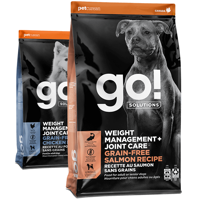 Go! Solutions Weight Management + Joint Care kibble recipes for dogs