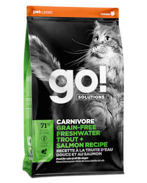 Go! Solutions Carnivore无谷物淡水鳟鱼 + 三文鱼配方