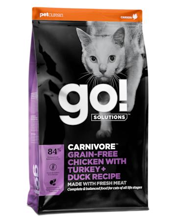 Go! Solutions Carnivore מתכון עוף, תרנגול הודו וברווז ללא דגנים