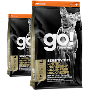 Go! Solutions Sensitivities Grain-Free Duck dog kibble bags