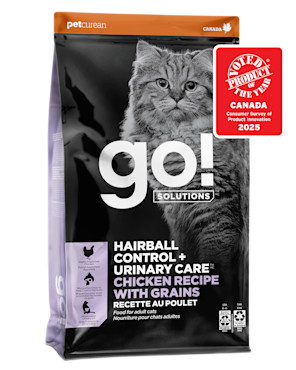 Go! Solutions Hairball Control + Urinary Care Chicken Recipe with Grains for Cats