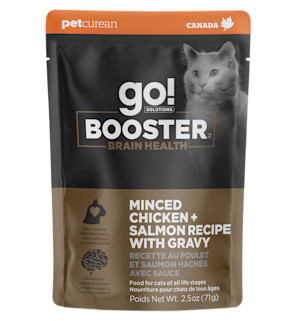 GO! Booster BRAIN HEALTH Minced Chicken + Salmon Recipe with Gravy for Cats